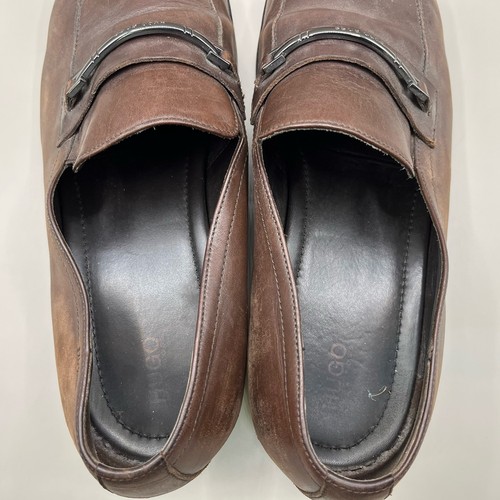 Hugo Boss Vero Cuoio Loafers Brown Leather Slip On Horse bit Men’s 12 50300804 - Photo 8/17