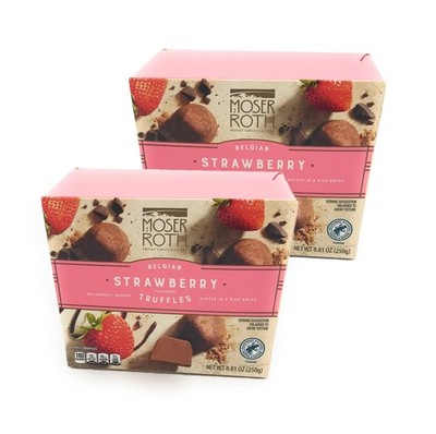 Moser Roth Belgian Cocoa Dusted Truffles, 8.81 oz (2 Boxes, Strawberry)