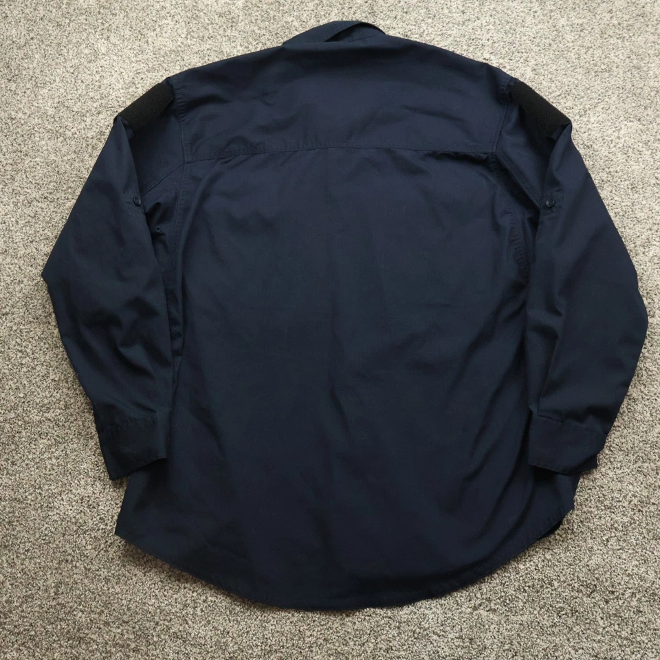 Propper Shirt Mens L Navy Blue Tactical Long Sleeve Workwear Patch Panel zip up - Image 2 of 4