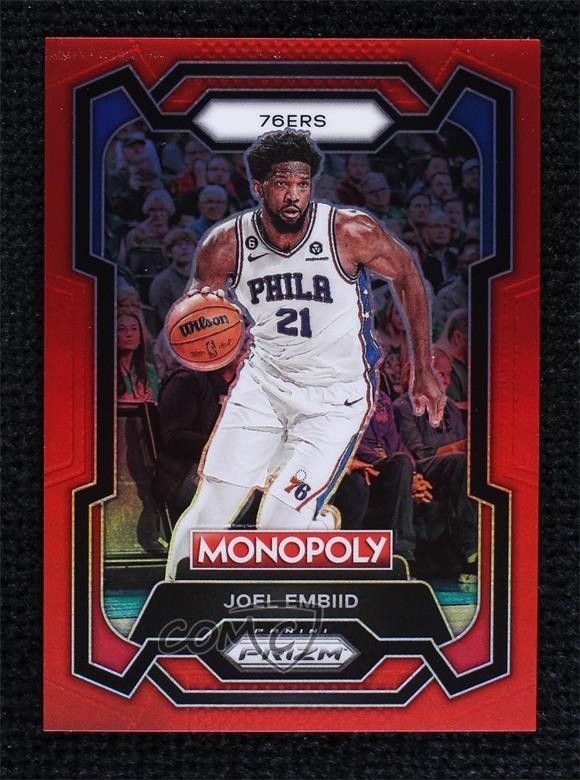 2023-24 Panini Prizm Monopoly Red Prizm 58/99 Joel Embiid #69 1bw2