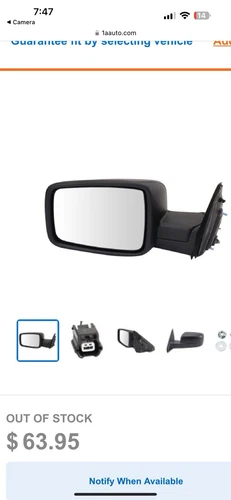 Ram 1500 1500 Classic 2500 3500 Driver Side Mirror TRQ MRA42943