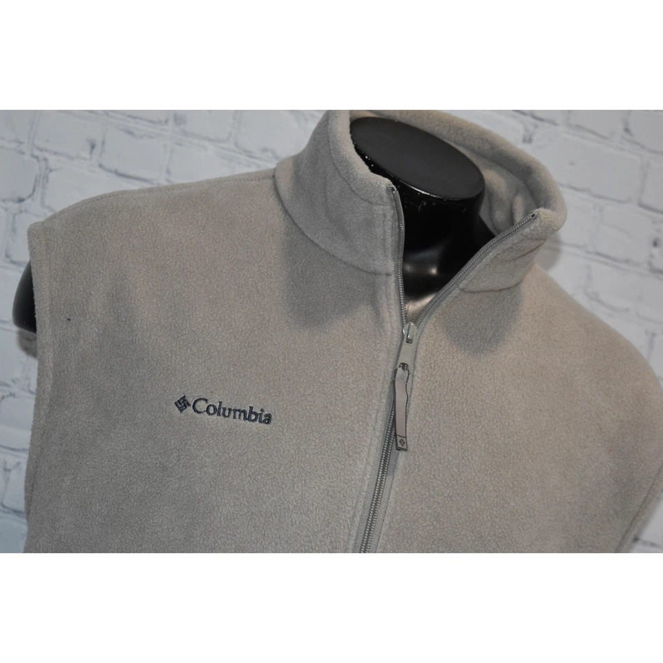 Columbia Chaqueta Chaleco Polar Para Hombres Talla XL Camping Senderismo Tostado Poliéster Cremallera Completa Foto 4 de 4