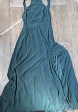 Lulus Confidently Charismatic Emerald Backless Halter Maxi Dress Size Med