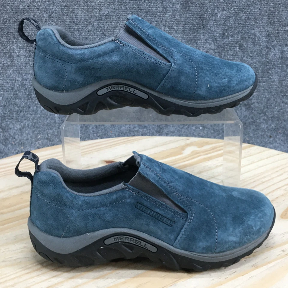 Merrell 鞋 儿童 3 M 丛林 Moc 一脚蹬 蓝色皮革 休闲 舒适 低 J95637 — 第 2/4 张图片