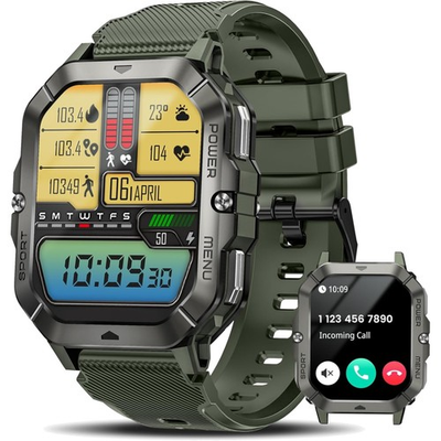 #ad #ad Military Smart Watch Waterproof Fitness Tracker Blood Pressure Heart Rate $78.39