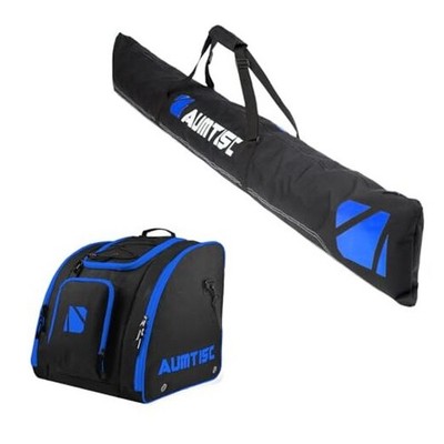  Padded Ski and Boots Bag Combo for Air Travel Flying, Skis Bags Blue Style B