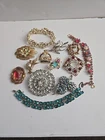 Vtg Rhinestone Costume Jewelry  Lot ..AS IS.. REPAIR CRAFT HARVEST