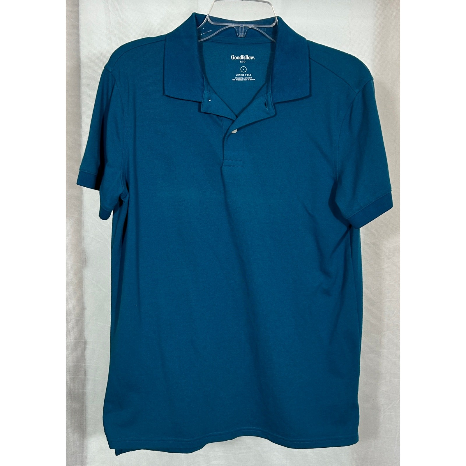 Goodfellow & Co Loring Short Sleeve Cotton Polo Shirt Blue Size M