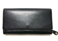 Vintage Coach Legacy Black Trifold Wallet With Checkbook Pocket Zip Around