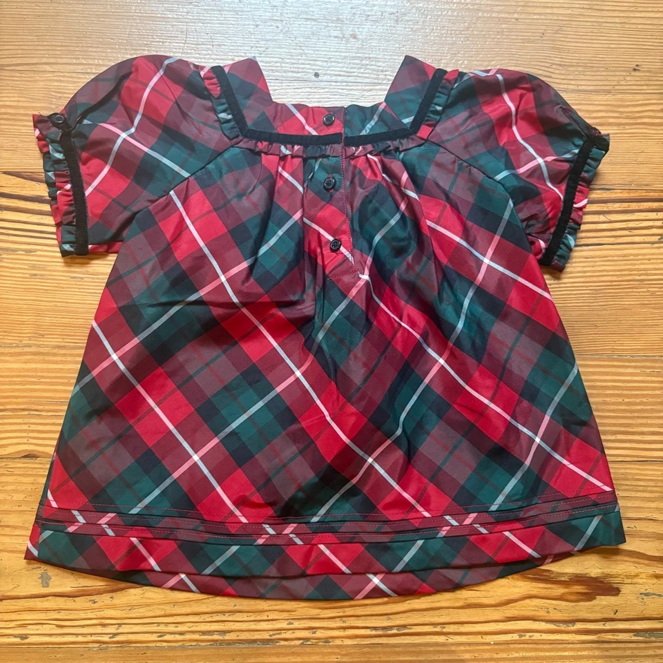 Camisa Gap Roja Navidad Vacaciones Cuadros Manga Corta Niñas TALLA 4T Foto 4 de 4
