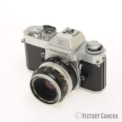 Nikon Nikkormat EL Chrome 35mm Camera w/ 50mm f2 Lens -New Seals