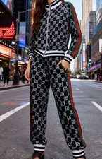 Jacket Pants Set Black Red-Green Stripes