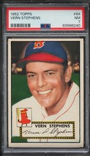 1952 Topps BB Card # 84 Vern Stephens Boston Red Sox HOF PSA 7 NRMT