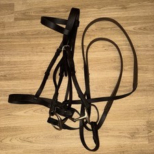 Dark Brown Hunter Bridle, Snaffle And Reins #43 - Full Size