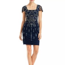 NWT Adrianna Papell Beaded Cap Sleeve Sheath Dress Size 4