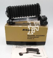  IN BOX NIKON F BELLOWS FOCUSING ATTACHMENT, MODEL II W/ INSTR. MANUAL- CLEAN