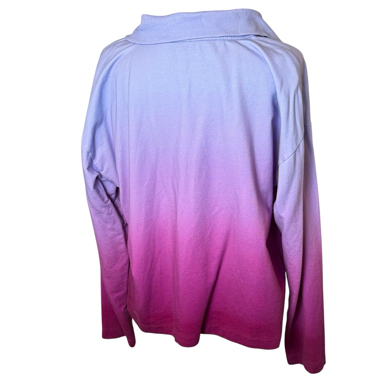 Talbots Snap Placket Pullover Ombré Large Purple … - image 5