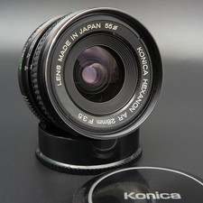Konica Hexanon AR f/3.5 28mm -Case & Hood - Excellent vintage condition