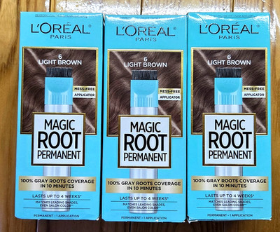 3 X LOREAL PARIS 6 LIGHT BROWN MAGIC ROOT PERMANENT