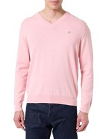 Gant Classic Cotton V-Neck Pullover, GrößE M, Blau, 100% Baumwolle