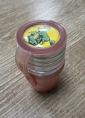 Vintage Shot Glasses Metal Shots In Set + Original Plastic Case, 6 pcs In Set