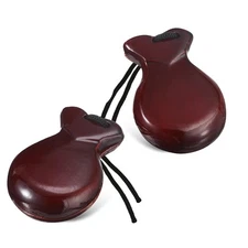 1 Pair Spanish Castanets Flamenco Castanets with String Traditional Wood7326