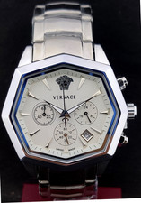 Versace Men Chronograph White Dial Hexagon Sh...