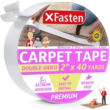 Double Sided Carpet Tape 2" X 40 Yds - Heavy Duty 20 Lbs Load Capacity