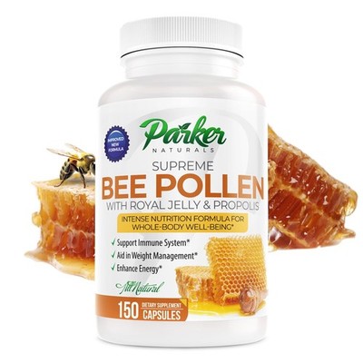 Parker Naturals Supreme Bee Pollen Capsules, 3520 mg Royal Jelly, Bee Pollen,...