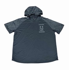 Under Armour Mens Hoodie Mk-1 Terry Short Sleeve 2XL Black Activewear Loose Gear