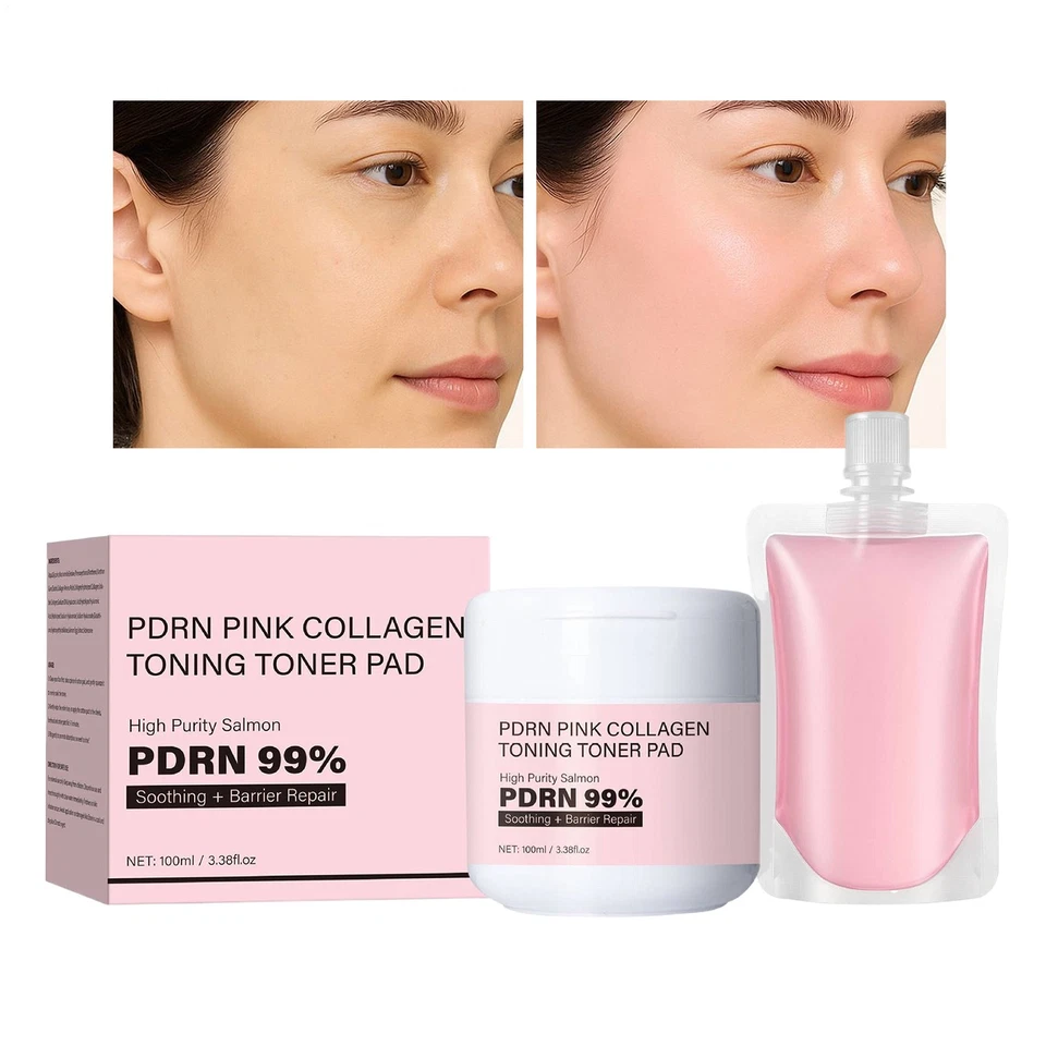Almohadilla tónica gel tonificante de colágeno rosa PDRN 99 % mascarilla facial para piel de mujer 100 ml Foto 4 de 4