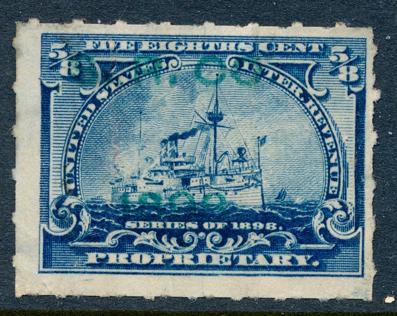99c Start! US Revenue Stamp Battleship RB23 Sterling Remedy Co. cancel