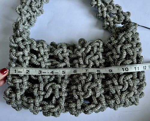Bolso para mujer Kara Ringstone nuevo con etiquetas bolso axila nudo latón blanco - Imagen 5 de 7