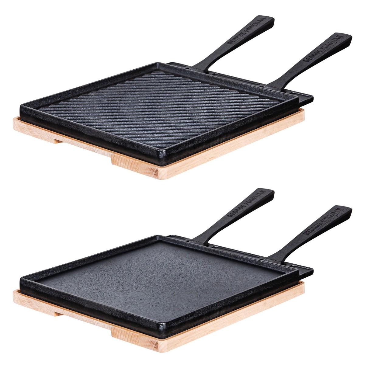 George Foreman Griddle Plate Dual Sided Smooth Portable Grill Pan BBQ  GFDSGP01
