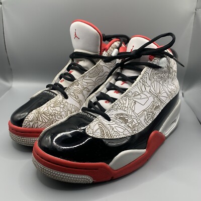 Nike Jordan Dub Zero Trainers White Varsity Red Herren UK 5,5 High Tops Sneaker