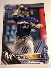 2016 Topps 5x7 Sapphire Blue Parallel 1/1 1 of 1 Michael Blazek Brewers 380