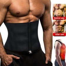 Men Neoprene Sauna Belt Sweat Body Shaper Waist Trainer Fat Burner Shapewear GYM