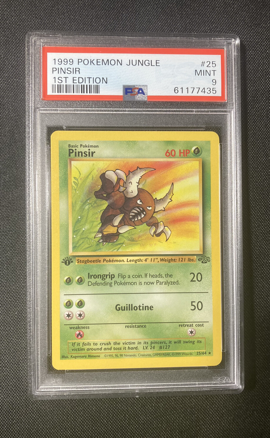Pokemon 1999 1st Edition Jungle Pinsir nonholo rare 25/64 Mint PSA 9 eBay