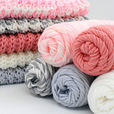 100g/Roll Chunky Milk Cotton Yarn Knitting Wool Roving Crocheting DIY Scarf  New