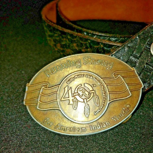 VTG Leather Belt with Buckle BILLY MILLS Olympic Gold Medalist Oct 14, 1964 - Picture 2 of 12