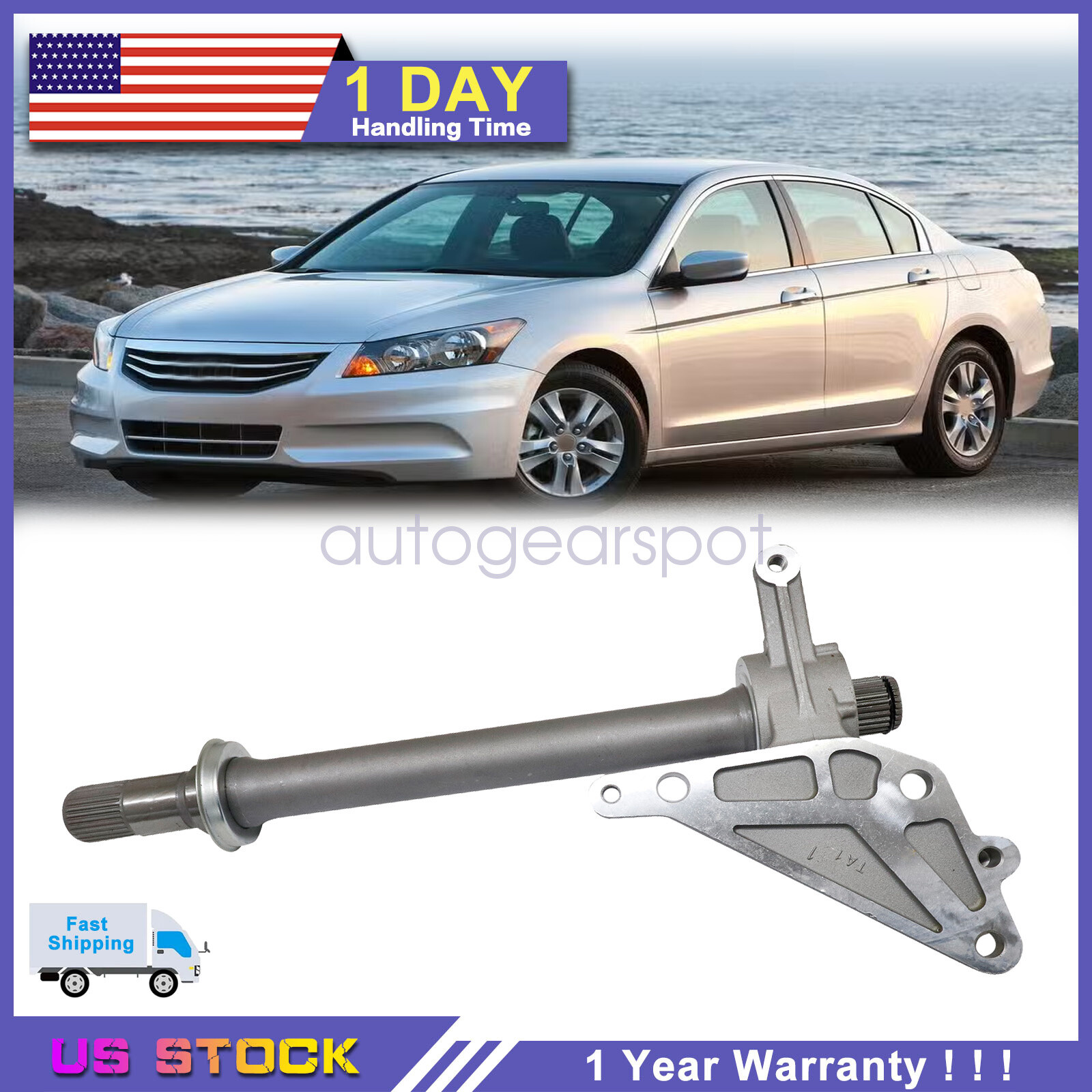 1PCS Front CV Intermediate Shaft For Honda Accord EX Sedan 4-Door 3.5L 08-2011