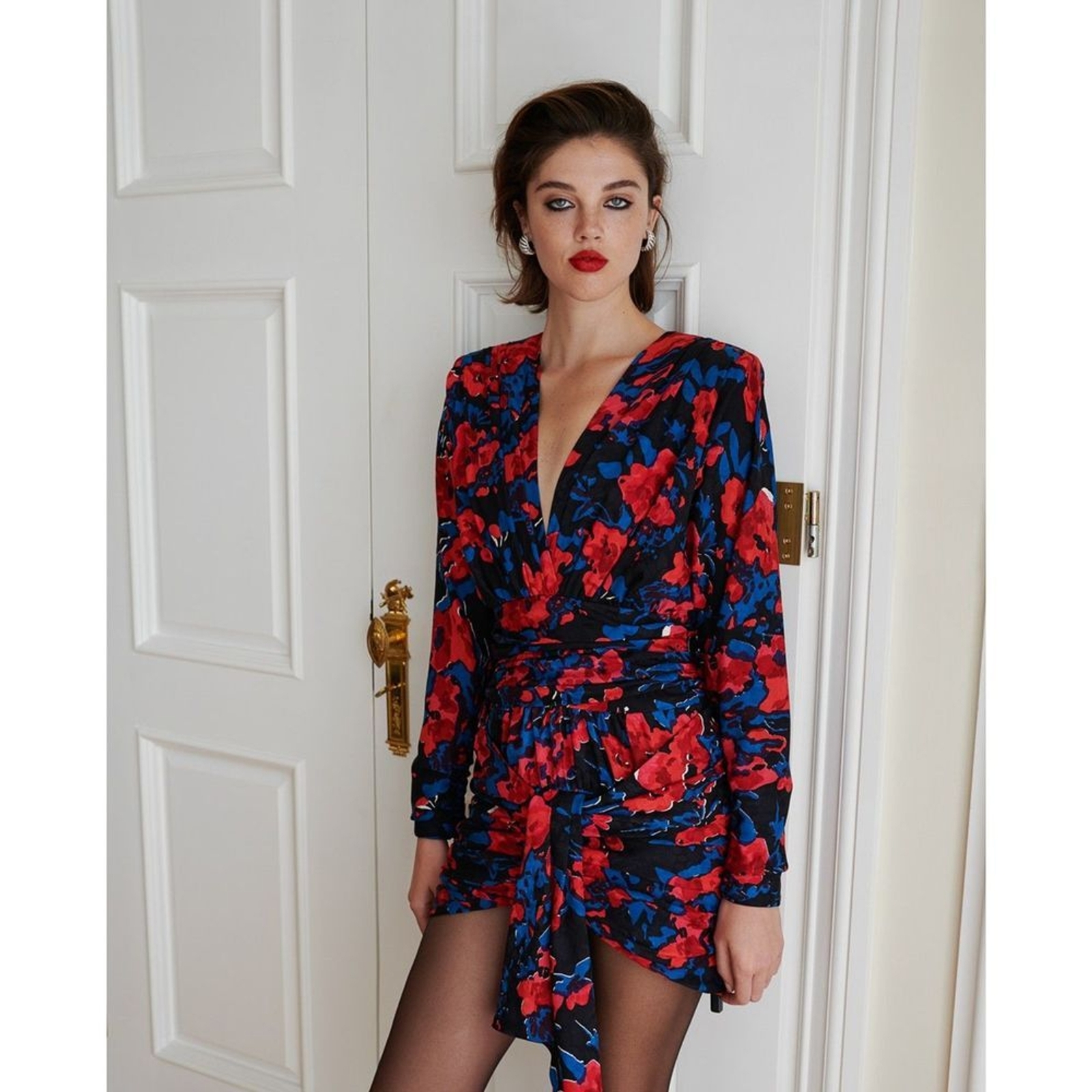 Abito nuovo senza etichette Saint Laurent stampa floreale fr 34