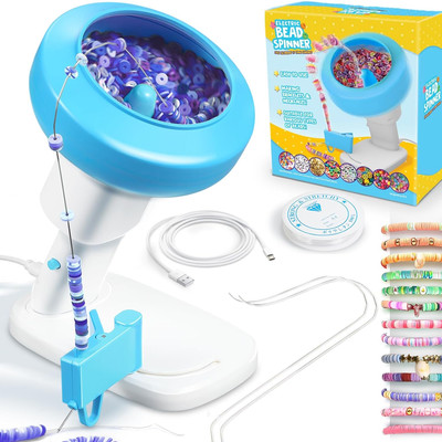Electric Clay Bead Spinner Kit - Easy Bracelet Making with Needles Included