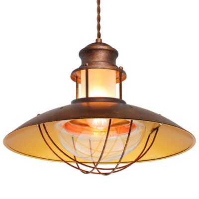 Industrial Ceiling Rustic Pendant Light Caged Lamp Shade Nautical