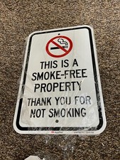  QTY 2 SmartSign 18x12" This Is a Smoke-Free Property Thank You for Not Smoking