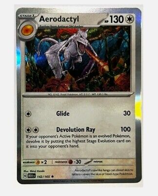 Pokémon TCG Aerodactyl Scarlet & Violet - 151 142/165 Holo Rare NM