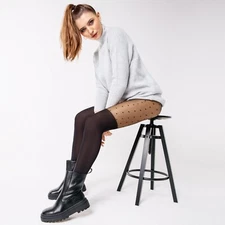 Annes 'Izzy' fantasy matte tights imitation stockings with polka dot 60Den Black