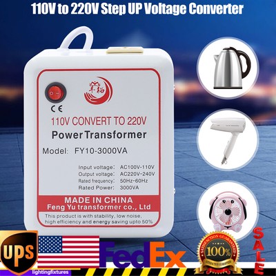 3000W Step Up 110v to 220v-240V Electrical Power Voltage Converter Transformer