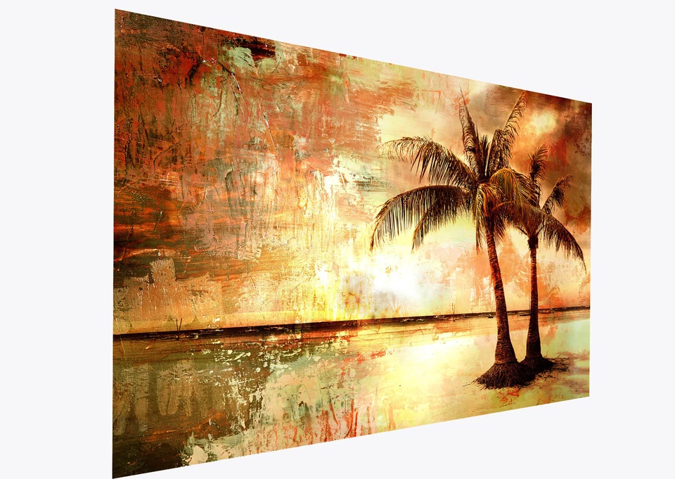 Framed Canvas - Palm Tree Print - Wall decor ready to hang - Landscape Sunset - Image 2 of 4