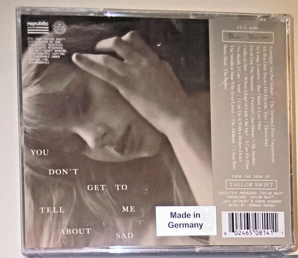 Taylor Swift THE TORTURED POETS DEPARTMENT The Bolter Collectors Edition CD - Bild 2 von 4